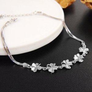 Four Leaf Couver 925 Sterling Silver Bracelet